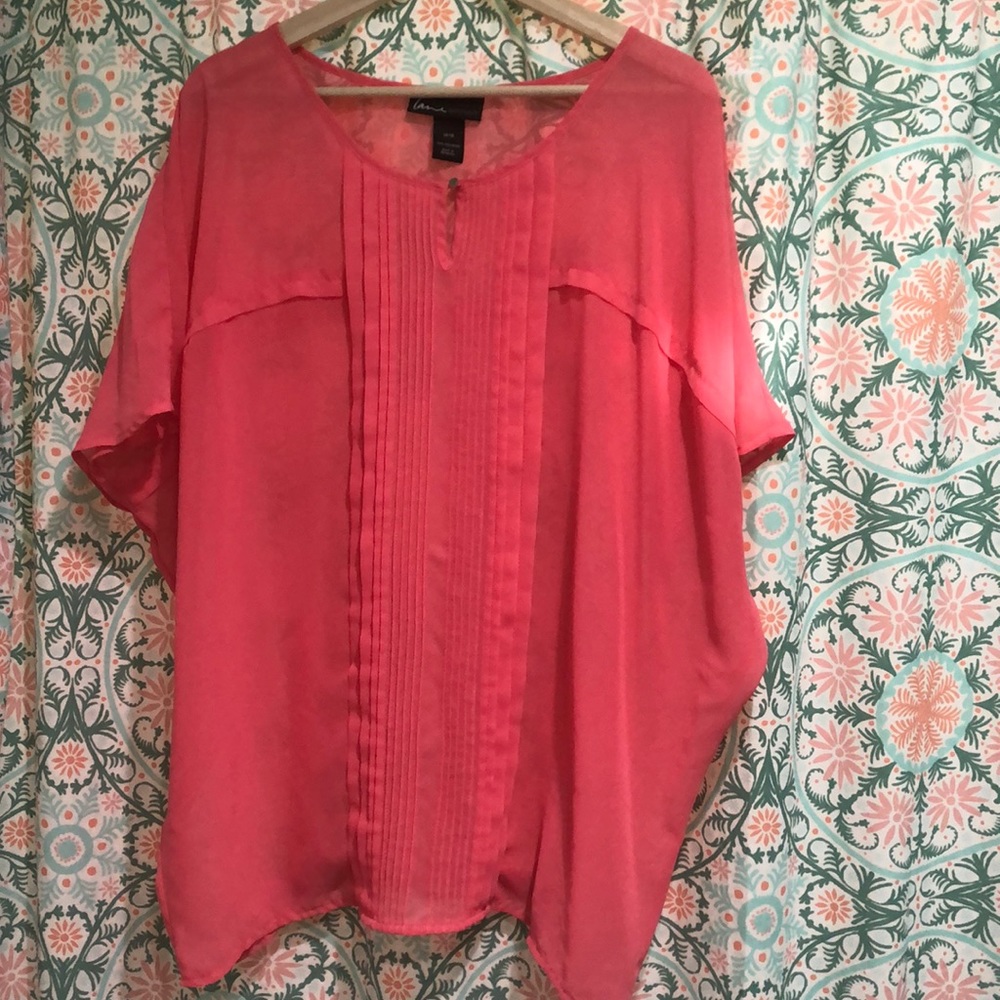 Lane Bryant pink blouse